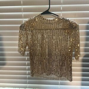 ZARA gold sequence top